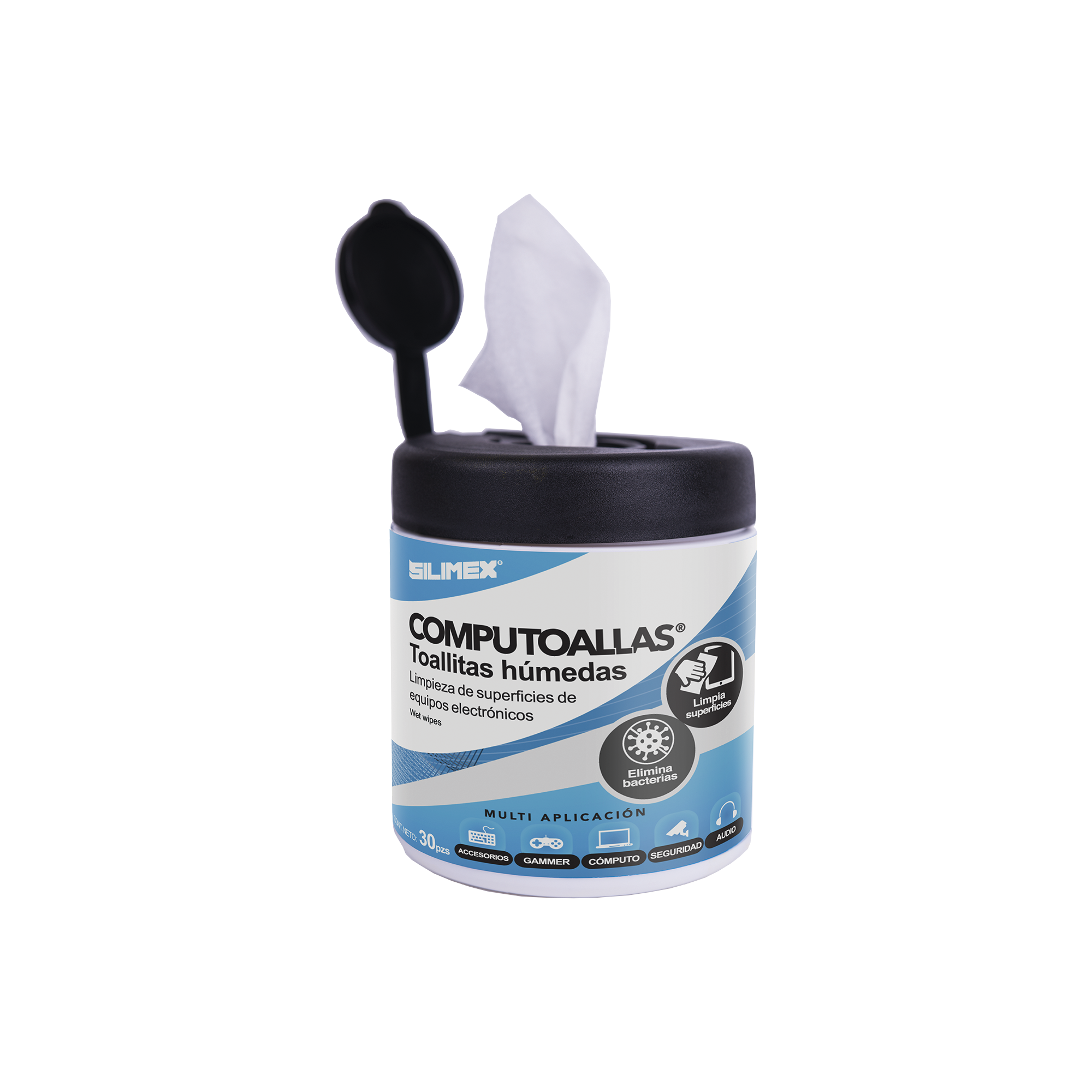 Toallas húmedas antibacteriales, para limpieza de gabinetes, equipos de cómputo, audio, vídeo y telefonía, 30 piezas Toallas húmedas antibacteriales, para limpieza de gabinetes, equipos de cómputo, audio, vídeo y telefonía, 30 piezas